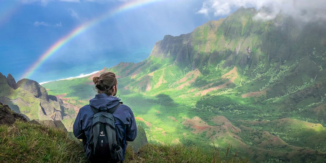 Hawaii uitzicht regenboog