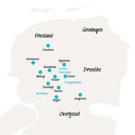 Noordwolde, Friesland kaart