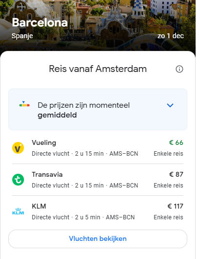 reis Google Flights